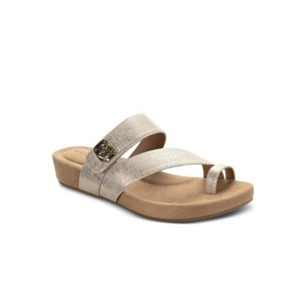 Giani Bernini Womens 6 M Gold Rilleyy Slip On Sandals DISPLAY MJ8